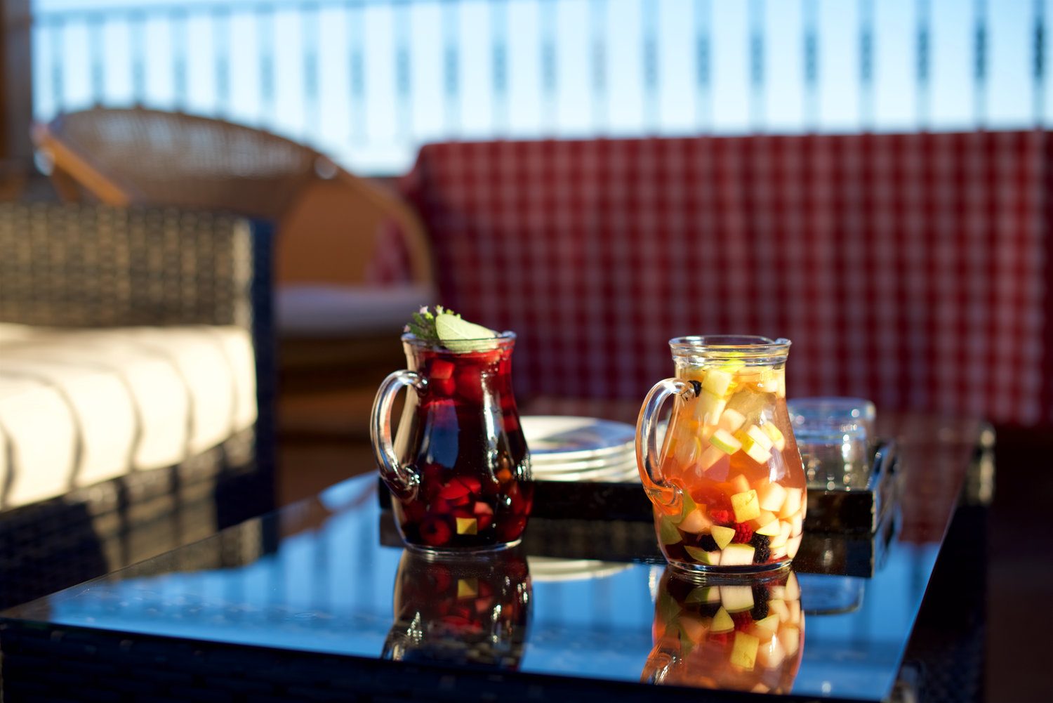 Bebidas en la terraza de The Lodge